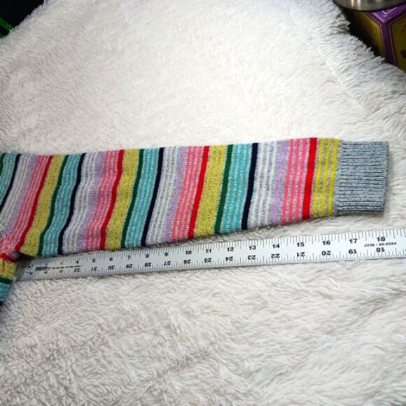 T by Talbots Gray Rainbow Stripe Boatneck Sweater Cotton Blend Small - Picture 7 of 8